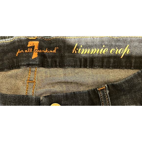 7 For All Mankind Jeans Womens 32 Blue Denim Kimmie Crop Mid-Riseds - Picture 8 of 9